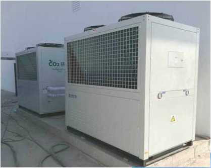R744 Co2-Lucht aan WaterWarmtepomp 160kW Commercieel voor het Verwarmen van Koelwarm water